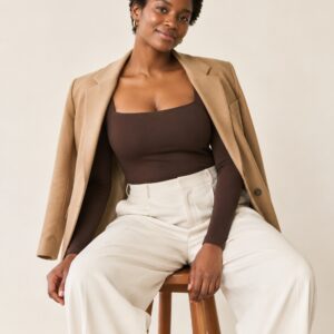 Square Neck Langarm Body Slip