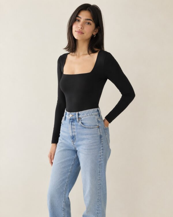 Square Neck Langarm Body String
