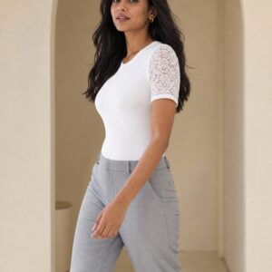 Weißer Lace T-Shirt Body String