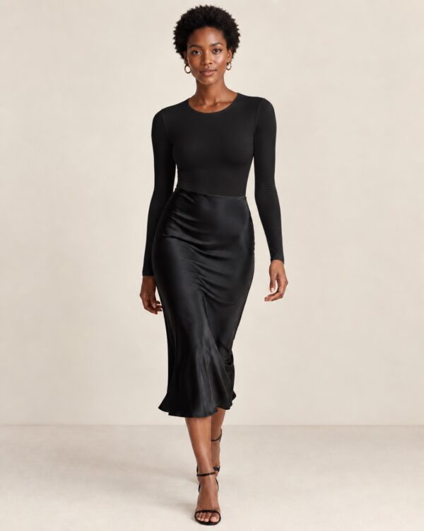 Sculpt Longsleeve Body in Schwarz