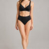 Rib Push-Up BH in Schwarz, vorne